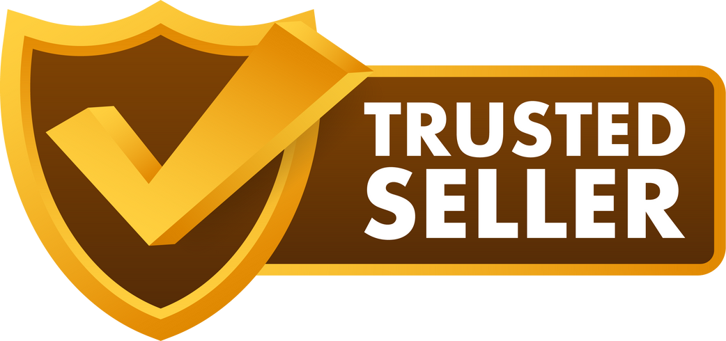 Trusted seller label. Marketplace is trustworthy. Vector stock illustration.